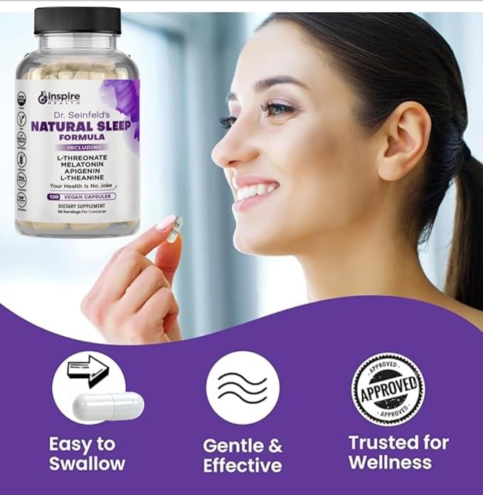 Sleep Support Formula - L-Threonate Apigenin Melatonin L-Theanine - 120 Capsules - 4-in-1 Non-Habit Forming Apigenin Supplement - Restful Nights and Refreshing Mornings - by Ginsipre Health