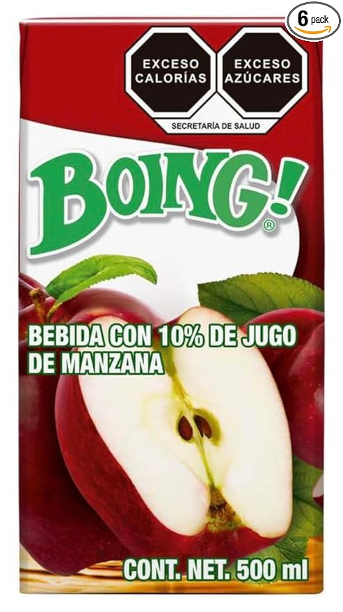 Jugo Boing Manzana | Apple Authentic Mexican Juice 500 ml Pack of 6