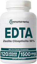 EDTA Capsules 1500mg with Zeolite 98% and Milk Thistle 120 Pills Non-GMO &amp Gluten Free Calcium Disodium EDTA Supplement