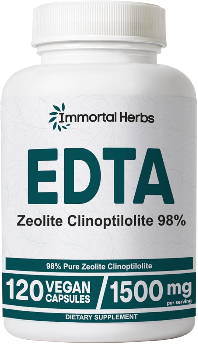 EDTA Capsules 1500mg with Zeolite 98% and Milk Thistle 120 Pills Non-GMO &amp Gluten Free Calcium Disodium EDTA Supplement