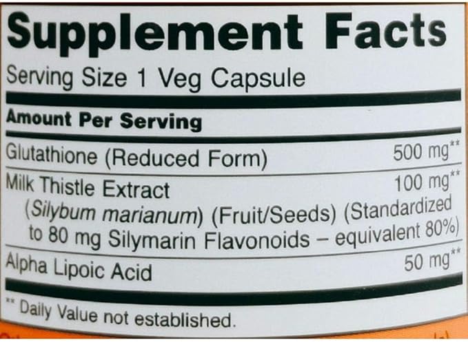 NOW Foods - Glutathione Cellular Antioxidant 500 mg. - 60 Vegetarian Capsules