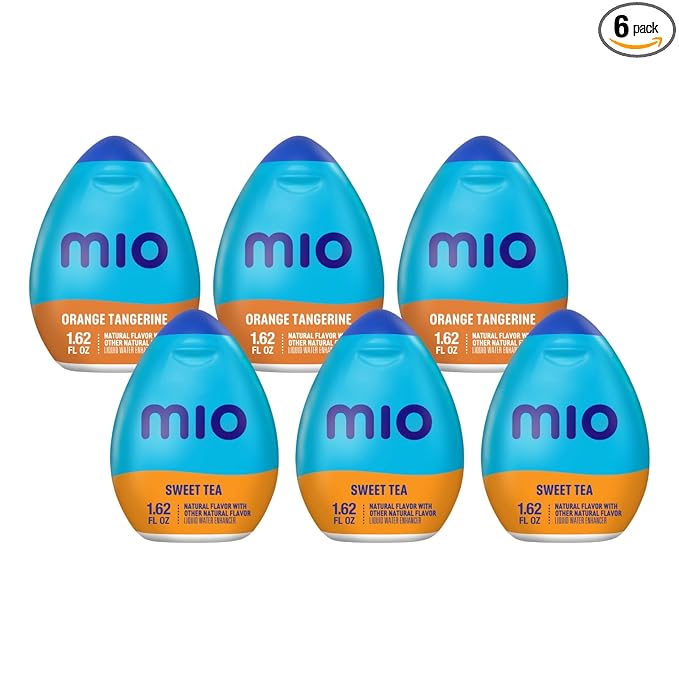Mio Water Enhancement Variety Pack Includes 3 Orange Tangerine and 3 Sweet Tea 1.62 Fl Oz each (Pack of 6)