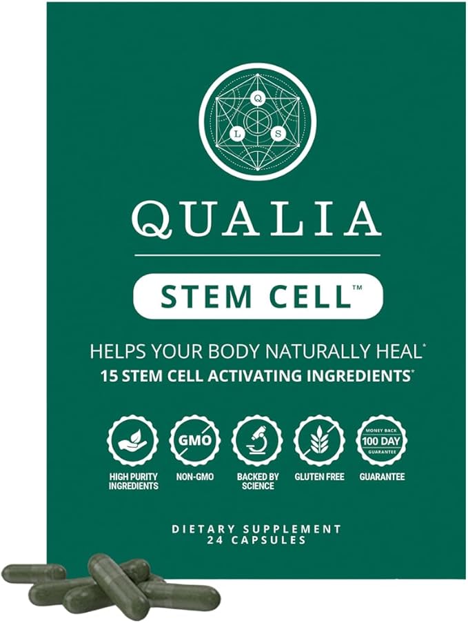Qualia Stem Cell — Stem Cell Supplement Support with Royal Jelly Astragalus &amp Sea Buckthorn | 16 Ingredients | 4 Days a Month | Helps Body Naturally heal*