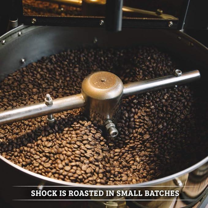 Shock Coffee Ground Stay Fresher Packs. The Strongest Caffeinated All Natural Coffee Up to 50% more Caffeine than Regular Coffee 6.6 pounds (40-2.65oz bags)