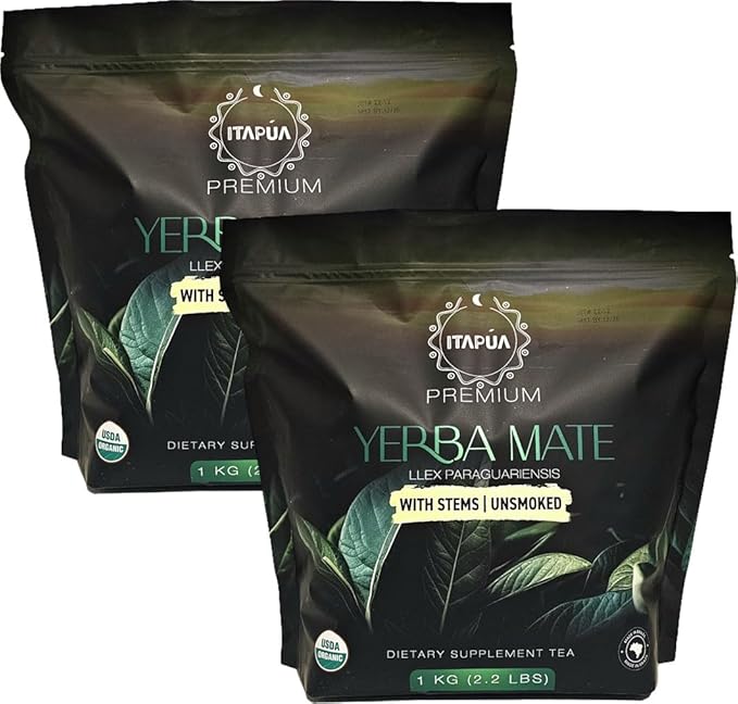 GOYERBAMATE Premium Organic Yerba Mate with Stems (Smoke Free) 2 Kg (4.4 lbs)