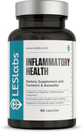 LES Labs Inflammatory Health – Joint Support Muscle Function &amp Relaxation Mobility– Turmeric Boswellia Quercetin Ginger &amp CoQ10 – Non-GMO Supplement – 60 Capsules