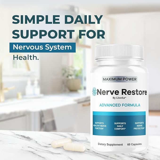 Nerve Restore - Advanced Formula Capsules Natural Premium Formula Daily NerveRestore Pills Support Comfort Nerve Restored Vitamins Health Wellness 60 Capsules for 1 Month