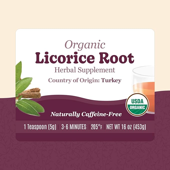 Organic Positively Botanicals Company Licorice Root Herbal Tea Loose Leaf Botanical 16 Ounce