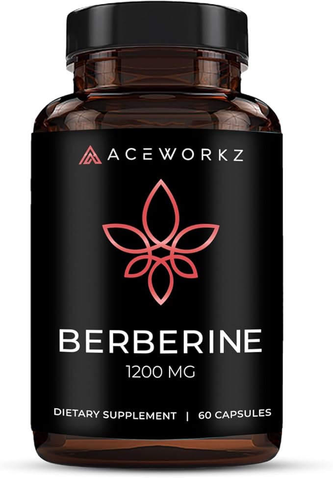 ACEWORKZ Berberine Supplement – Berberine HCL 1200mg per Serving – Weight Management &amp Cravings Support – Gut &amp Metabolic Health Support (60 Capsules)