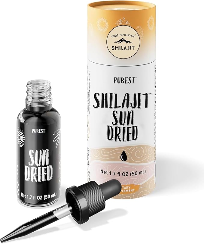 Pure Himalayan Shilajit ® Sun Dried Liquid Drops - Immune Support Supplement Energy Boost Detox Cleanse Anti-Aging and Wellness - Natural Trace Minerals &amp Fulvic Acid Complex (50ml Pack of 1)