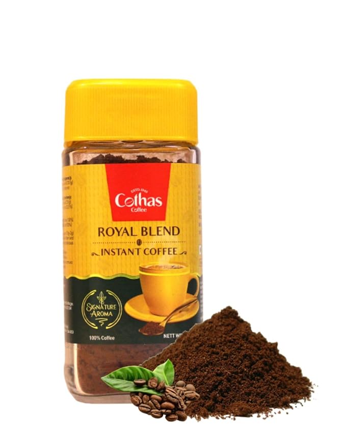Cothas Traditional Royal Blend Instant Coffee Powder - Pack of 6 Each Bottle 45g = 270g [ Coffee : 100% ]
