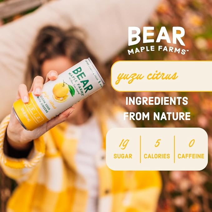 Bear Maple Farms | The Clean Soda Company | Low Calorie | Naturally Sweetened | Yuzu Clean Soda
