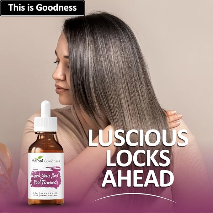 Herbal Goodness Look Your Best Foot Forward - 2oz Bottle - Plant-Based Beauty Liquid Extract for Skin Hair &amp Nails. Substitute Liquid Collagen for Women &amp Biotin Horsetail Supplements