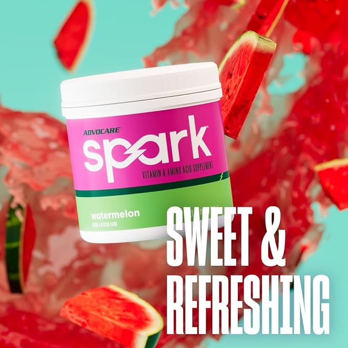 AdvoCare Spark - Energy Drink Mix - Vitamin &amp Amino Acid Supplement - Supports Energy &amp Focus - Portable Immune Support - Sugar-Free - Watermelon
