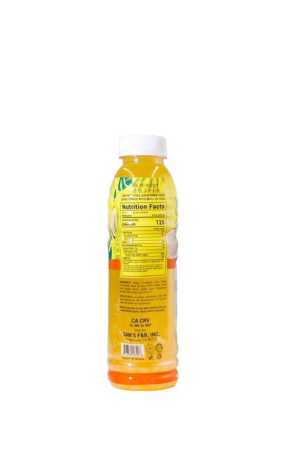 Niconico juice drink with nata de coco 30% fruit juice (16.9 floz 6 Pack) (6 Pineapple)