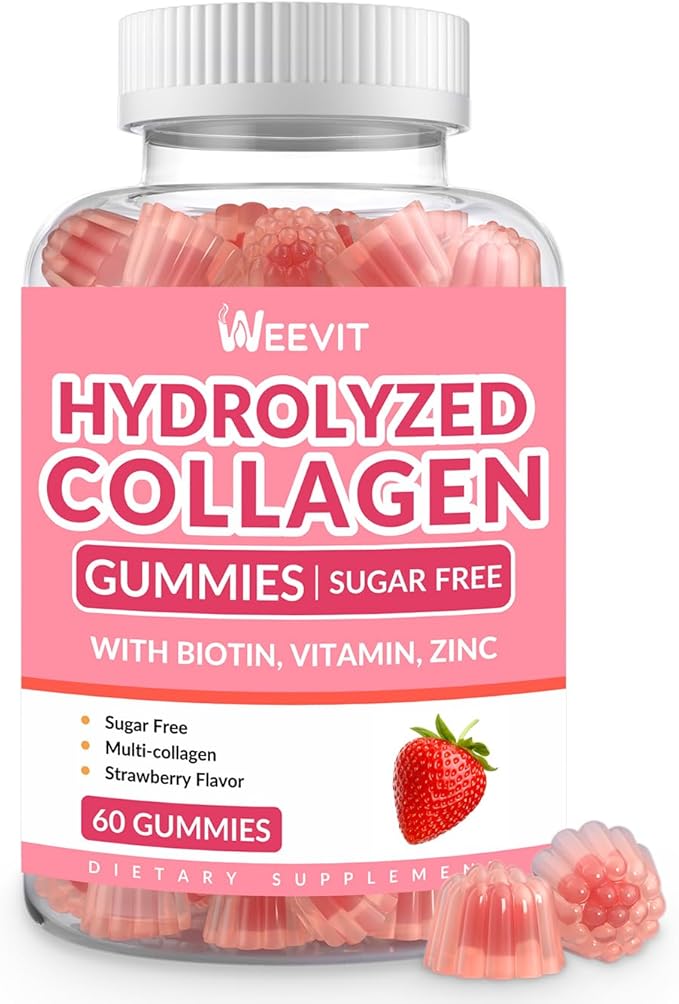 Collagen Gummies for Women Hydrolyzed Collagen Peptides Gummies with Biotin Collagen Supplements Gummy with Vitamin B12 C D Zinc for Hair Skin Nail