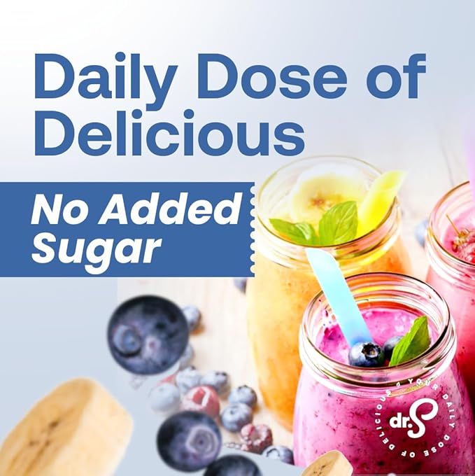 Dr. Smoothie 100% Crushed Blueberry Banana – No Added Sugar Made with Real Fruits/Fruit Juice – Vegan No Artificial Colors or Flavors – Ripe Blueberries &amp Creamy Banana – 46 oz Bottle