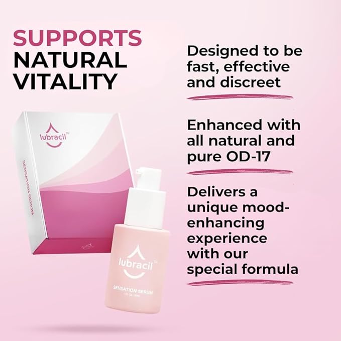 Lubracil Sensation Serum for Women – Feminine Skin Moisturizing Serum with Herbal Extracts – Hydrating Nourishing and Revitalizing – Increase Passion Drive &amp Excitement 30 ml (1 Pack)