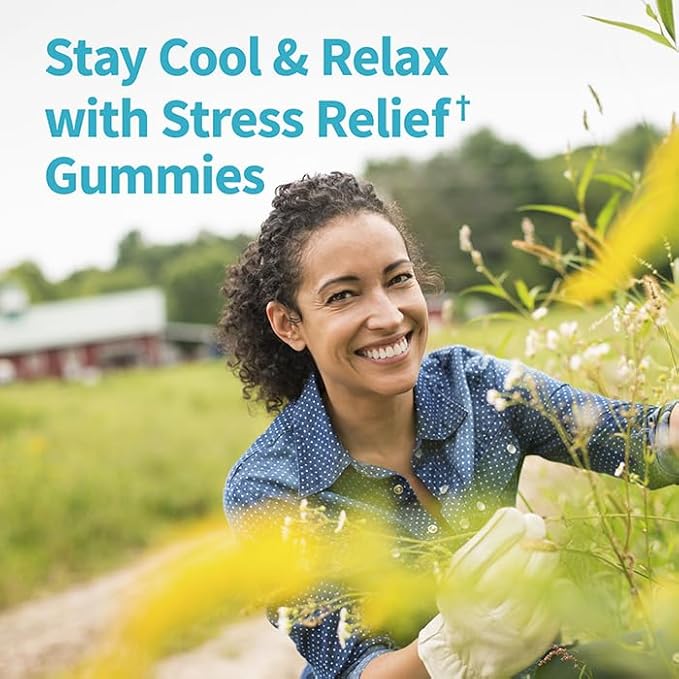 Garden of Life Herbals Stress Relief Gummy with Rhodiola &amp Saffron for Positive Mood &amp Stress Response Plus Prebiotics &amp Probiotics for Digestive Support Gluten-Free Berry Flavor 30 Ser