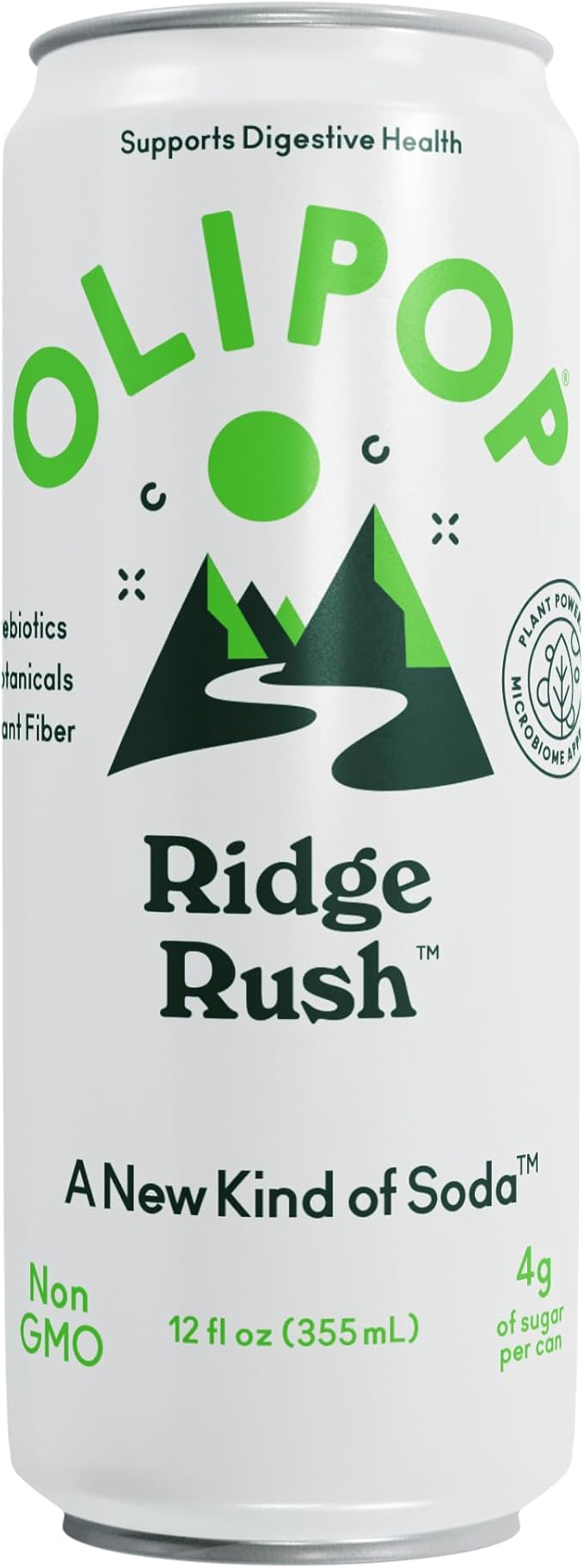 OLIPOP Sparkling Prebiotic SodaRidge RushPantry Pack Packed with PrebioticsFiberand BotanicalsGluten FreeVeganGMO Free12oz Skinny Can(Pack of 24)