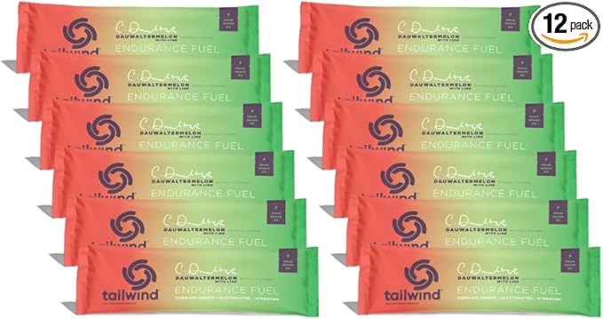 Tailwind Nutrition Endurance Fuel Grab-and-Go Sports Drink Powder Mix with Electrolytes Non-GMO Free of Soy Dairy and Gluten Vegan-Friendly Dauwaltermelon Pack of 12