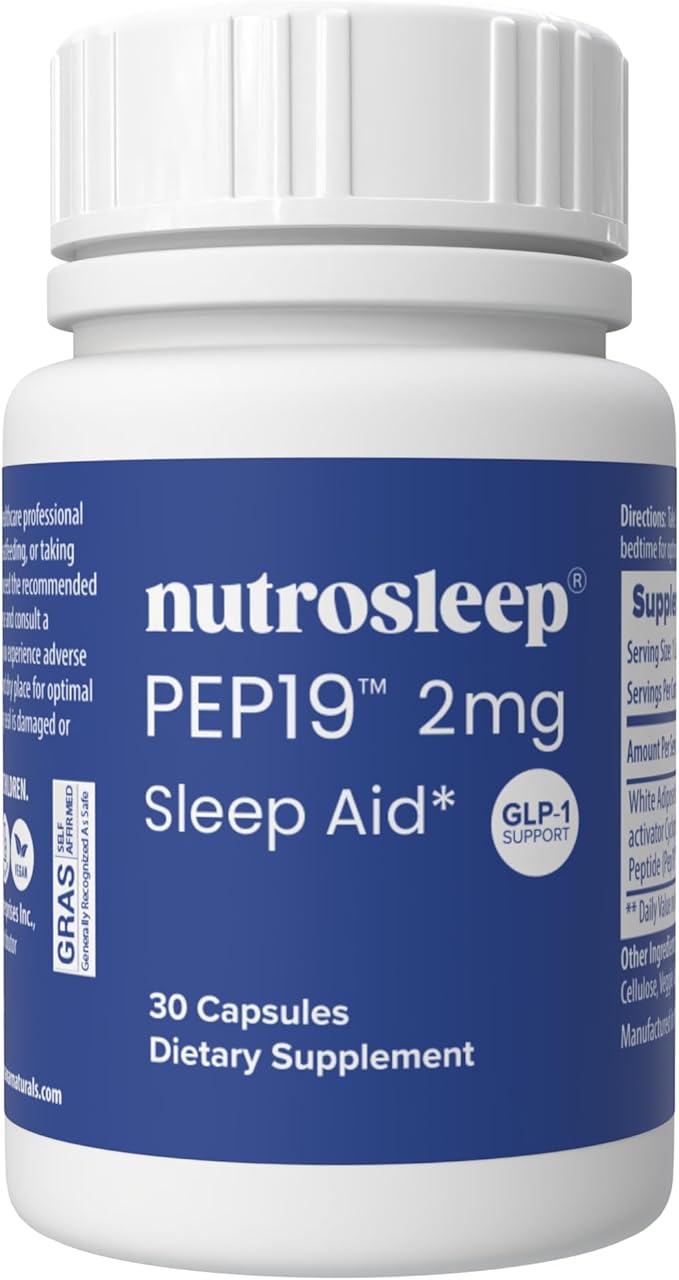 PEP19 Sleep Aid Peptide Supplement – Supports Deep Restful Sleep Non-Habit Forming 30 Capsules