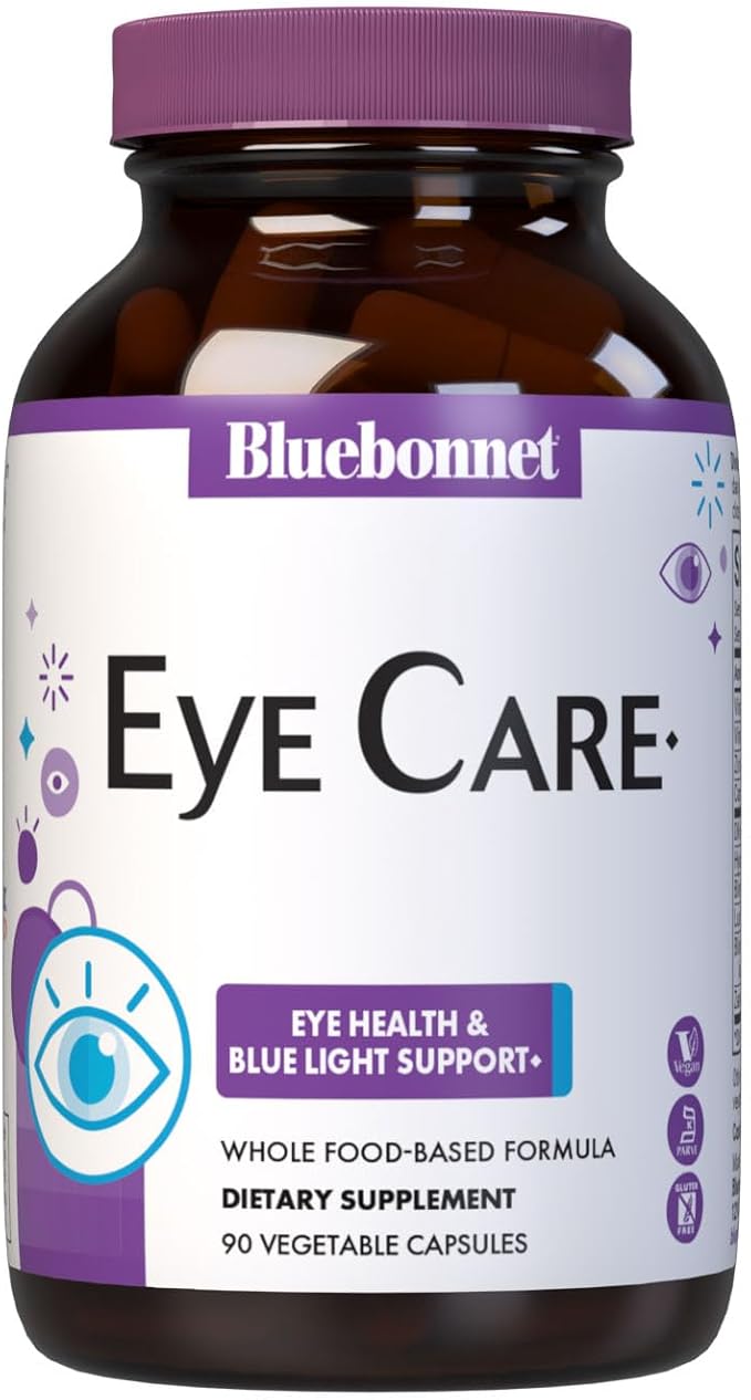 Bluebonnet Nutrition Targeted Choice Eye Care Supports Eye Health and Macular Protection Gluten &amp Dairy Free Kosher-Certified Vegan 45 Servings Light Grey Macular &amp Blue 90 Count