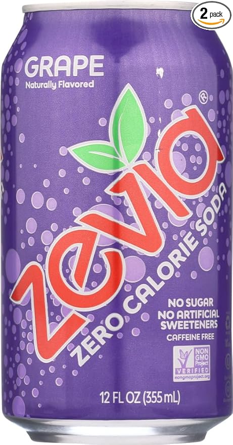 Zevia Zero Calorie Soda Grape -- 6 Cans - 2 pc