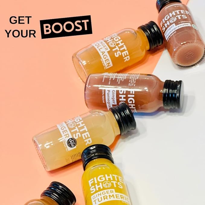 Ginger Marine Collagen Shots (12x60ml) | Healthier Skin and Hair | 100% Natural | Perfect Morning/Post Workout Pick Me Up | No Preservatives | Fresh &amp Fiery Ginger Shots