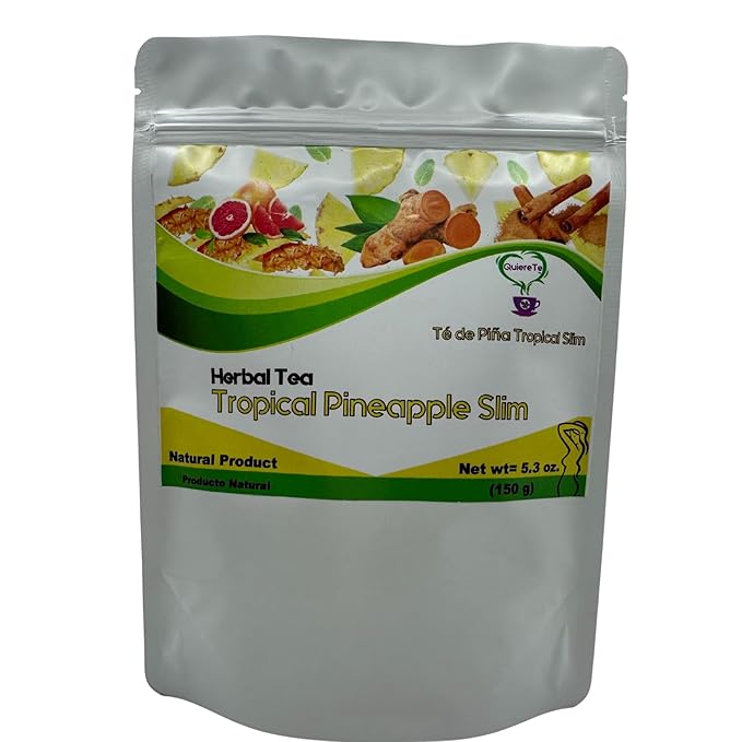 Pineapple Cinnamon Tea Quiere Te 5.3 Oz (150grams) Up to 100 cups Tropical Loose Leaf Tea Resealable Bag Piña tea Product from México 100% Naatural Piña Deshidratada Canela