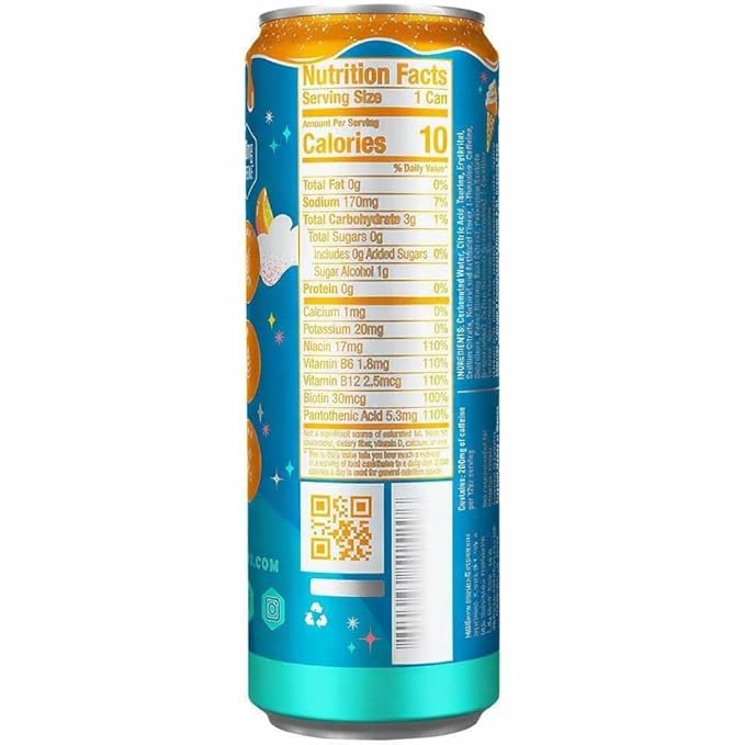 Sugar Free Energy Drink Dream Float Flavor – Clean Energy Zero Calories 12 Fl Oz Cans (Pack OF 6)
