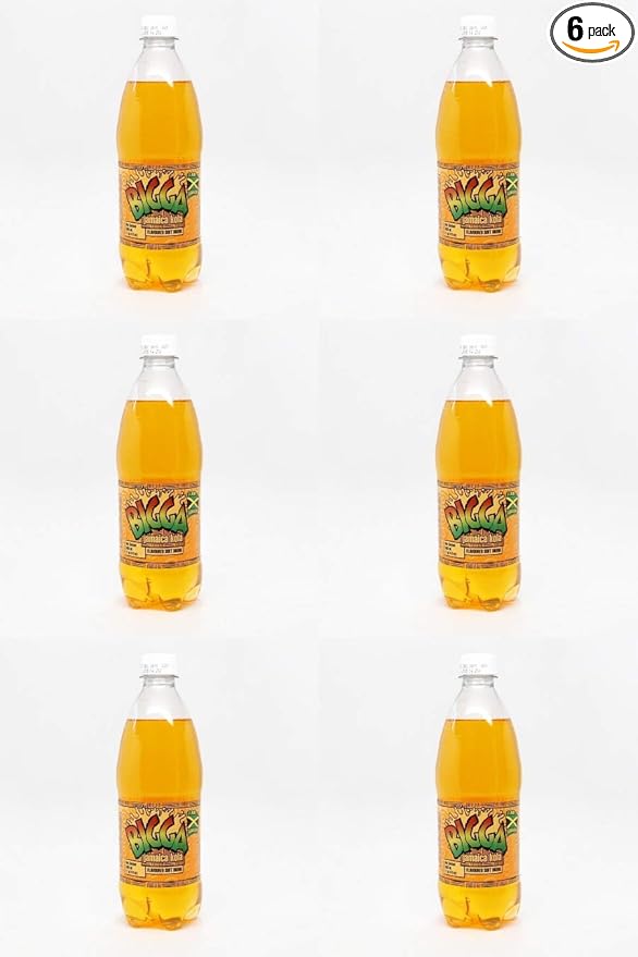 Bigga Jamaican Soda Soft Drink 20oz 6 Pack (Jamaican Kola)