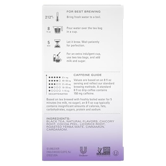 TAZO Dessert Delights Vanilla Bean Macaron Tea Bags Sugar Free and Zero Calories 90 Total Tea Bags (15ct - Pack of 6)