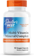 Doctor's Best Multi-Vitamin Mineral Complex - Daily Vegan Multivitamin for Women &amp Men Vitamins A C D3 E K2 Riboflavin &amp Niacin Health Support Supplement for Adults Non-GMO - 90 Veg C