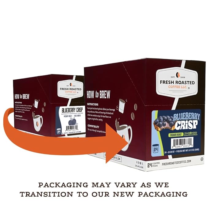 Fresh Roasted Coffee Blueberry Crisp Flavored Coffee Pods 96 Count