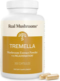 Real Mushrooms Tremella Mushroom Capsules – Organic Tremella Extract from Fruiting Body – Vegan Non-GMO No Fillers – for Daily Wellness Routine – 300 Count Mushroom Blend Supplements