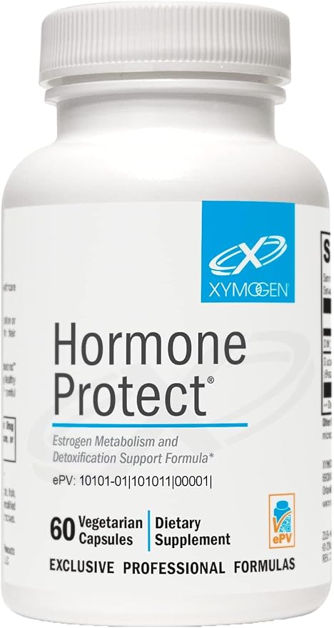 XYMOGEN Hormone Protect - Estrogen Metabolism Support - DIM &amp Broccoli Kale and Kolrabi Extract - Vegetarian Non-GMO &amp Gluten Free - 60 Capsules