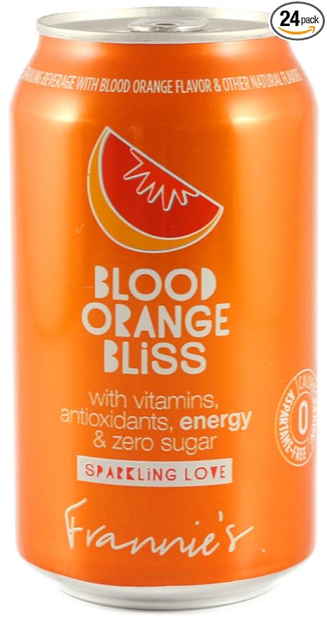 AmishTastes Frannie’s Blood Orange Bliss Sparkling Beverage Protected With High-Density Foam 12 Oz. (Case of 24)