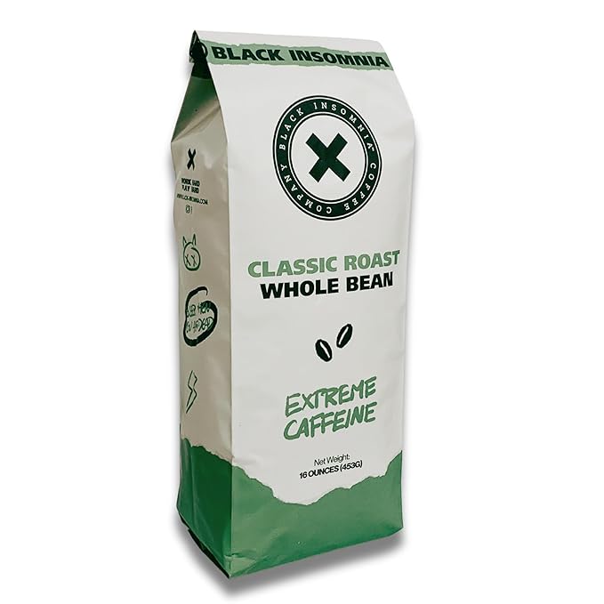 Black Insomnia Coffee - Extreme Caffeine - The Strongest Highly Caffeinated Coffee in the World - 1lb (Variety Pack - Whole Bean 2 Pounds)
