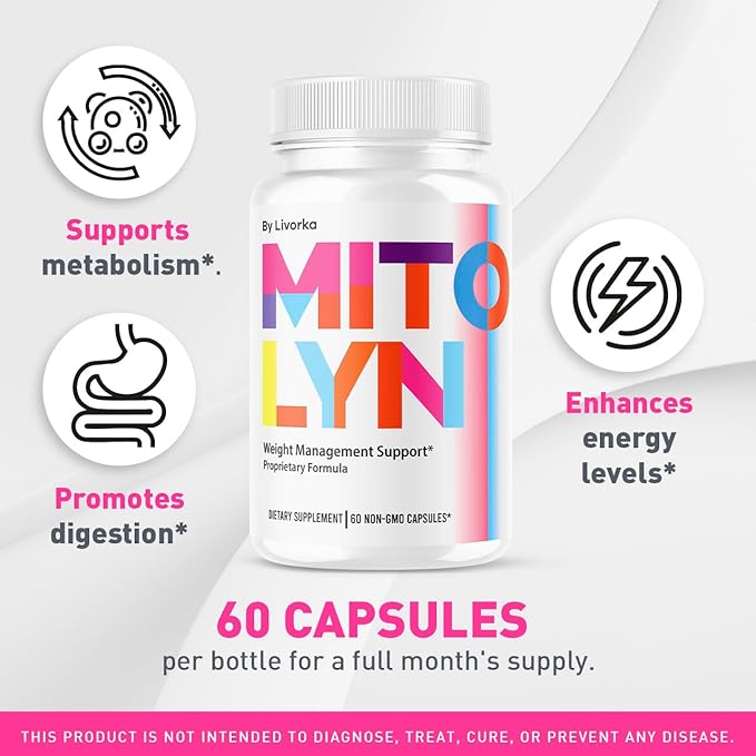 (3 Pack) Mitolyn Pills - Official Mitolyn Weight Pills Advanced Supplement Support - Maximum Strength Natural Mito Lyn Vitamins for Overall Health &amp Wellness Reviews 180 Capsules for 3 Months