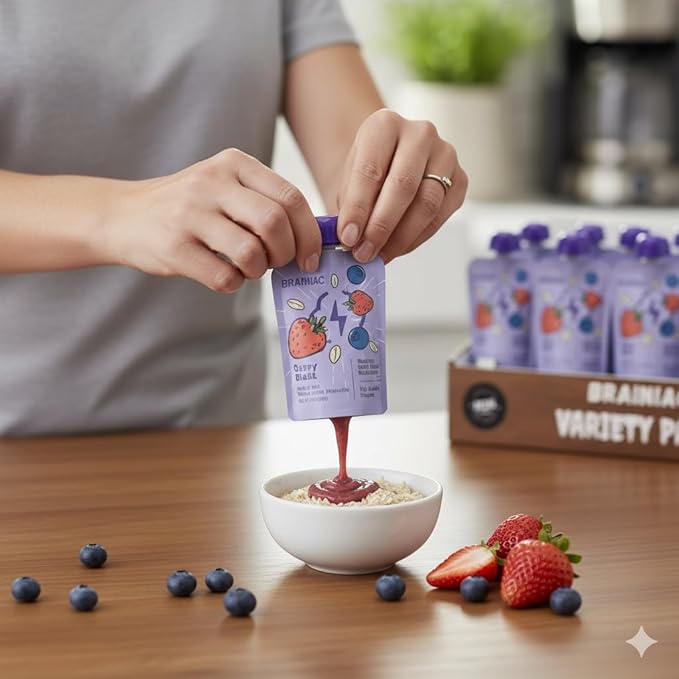 Brainiac Fruit and Oat Smoothie Pouches 20 Pack