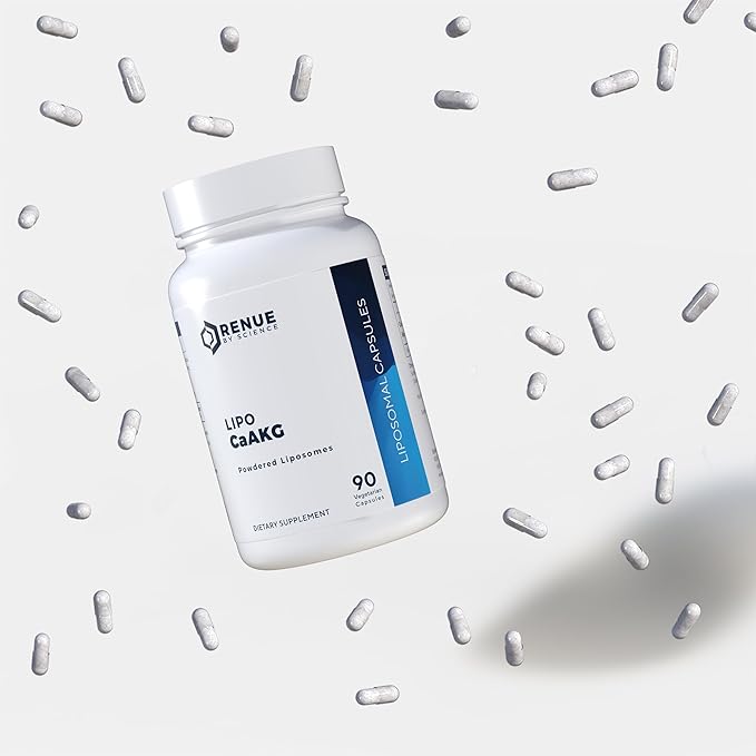 RENUE by SCIENCE CA AKG Supplement | High Strength Liposomal Calcium AKG | 90 Calcium Alpha-Ketoglutarate Capsules - 300mg CA AKG per Serving CA-AKG Supplement | Non-GMO &amp Made in The USA