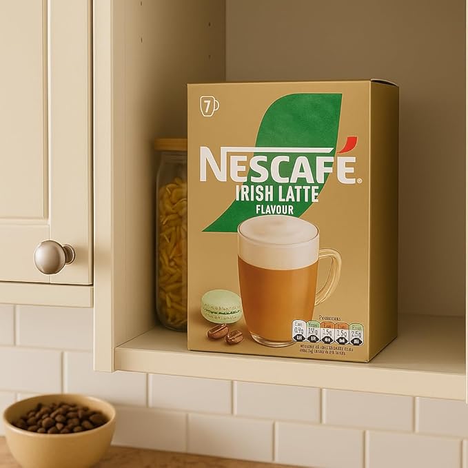 NESCAFÉ Irish Latte Instant Coffee Sachets x7 (Pack of 6 Total 42 Sachets) – Creamy Latte with Smooth Irish Flavour