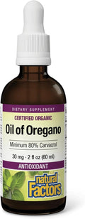 Natural Factors Oil of Oregano - Liquid Antioxidant Support Supplement for Immune Support - Easy Swallow Health Supplement with Non-GMO &amp Gluten-Free Formula - 2 fl oz (375 Servings)