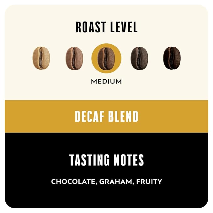 BLK &amp Bold Whole Bean Coffee Coffee-ish Decaf Medium Roast 100% Arabica Coffee Beans Chocolate Graham Fruit Notes Fresh Roasted Decaf Coffee for Drip French Press Cold Brew &amp Espresso 1