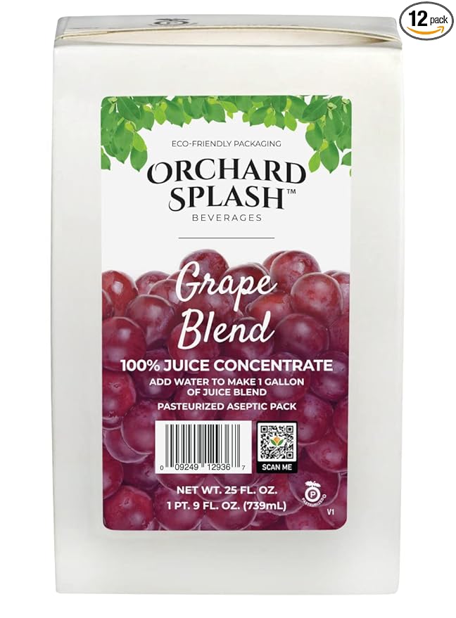 Orchard Splash Grape Blend 100% Juice Based Concentrate 25oz (12 Cartons per Case)