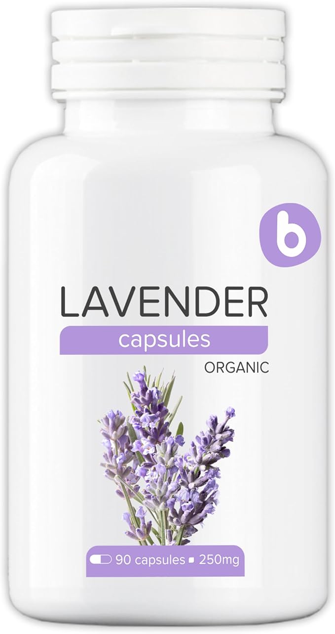 Organic Lavender Capsules - Lavender Pills for Relaxation and Balance - Supports Calm Mind and Body - Natural Supplement - Non-GMO Gluten-Free – 90 Vegan Capsules