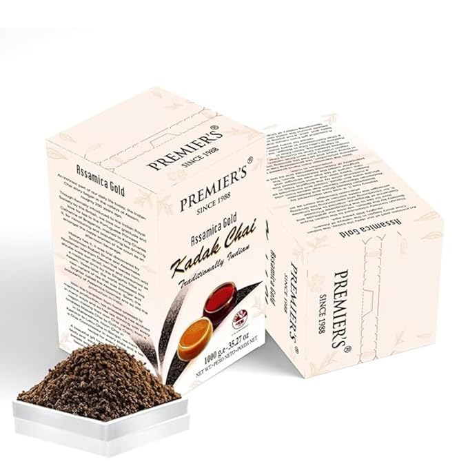 Premier’s Assamica Gold Kadak Chai | Strong Loose Leaf CTC Black Tea | Authentic Indian Chai – Bold Robust Flavor | Traditional Tea for Milk &amp Sugar (35.27oz / 1000g 1 Pack)