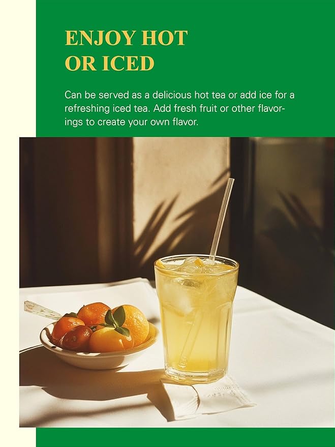 GLDNT Organic Decaf Green Tea Organic Decaffeinated Green Tea Loose leaf Delicate &amp Smooth Flavor Hot &amp Iced Tea 16 Ounce