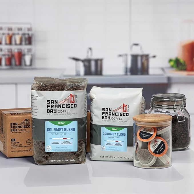 San Francisco Bay Coffee - Decaf Medium Roast - Decaf Gourmet Blend (28 oz bag) - Ground Coffee Swiss Water Processed
